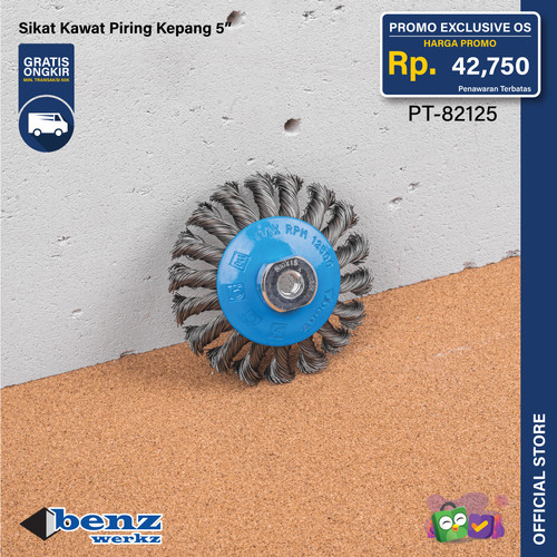Sikat Kawat Piring Kepang 5 inch / Twisted Knot Bevel Brush Benz Werkz