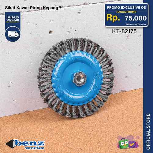 Sikat Kawat Piring Kepang 7 inch / Twisted Knot Brush Benz Werkz