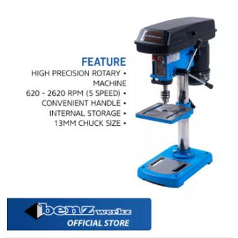 [EZM.5300387] Mesin Bor Duduk Besi Kayu 13 mm / Bench Drill Benz Werkz