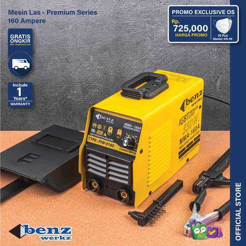 [EZM.5300400] Mesin Las MMA 160A / Trafo Las / Inverter Premium Series Benz Werkz