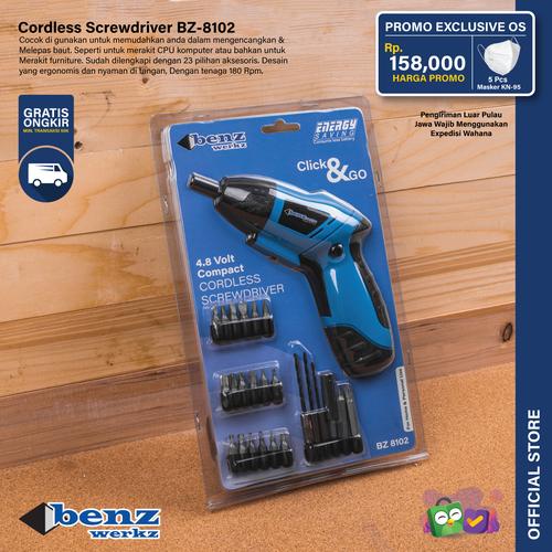 [EZM.5300402] Mesin Bor Obeng Baterai Mini 4.8V Set 23 Pcs / Cordless Screwdriver