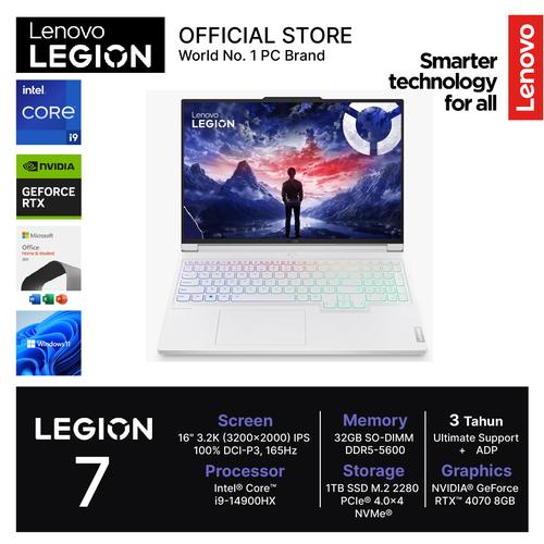 [EZO.2400168] Lenovo Legion 7 16IRX9 I9 14900HX RTX4070 8GB/ 32GB 1TB W11 OHS 165HZ PKRGB
