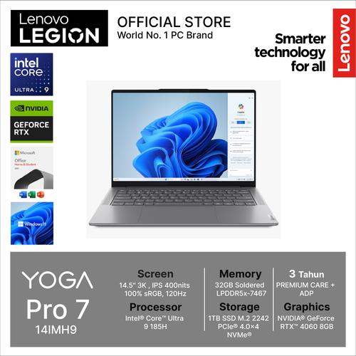 [EZO.2400170] Lenovo Yoga Pro 7 14IMH9 TOUCH ULTRA 9 185H RTX4060 8GB/ 32GB 1TB W11+OHS 120HZ