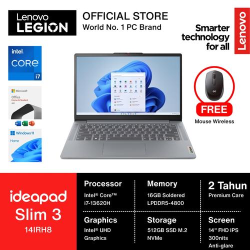[EZO.2400192] Lenovo IdeaPad Slim 3 14IRH8 I7 13620H 16GB 512GB W11+OHS