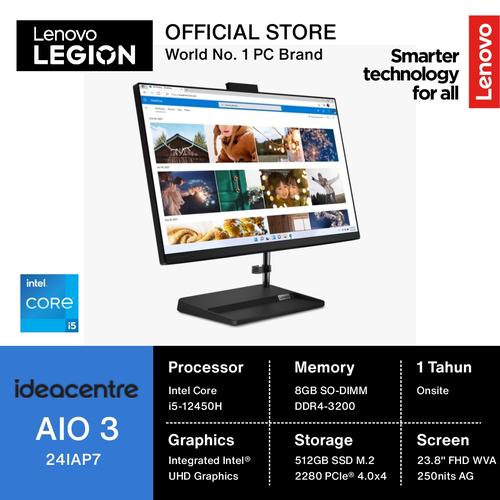 [EZO.2400196] Lenovo IdeaCentre AIO 3 24IAP7 Core i5-12450H 8GB 512GB SSD W11 OHS