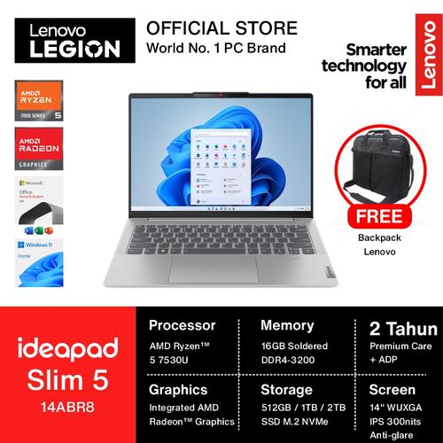 [EZO.2400246] Lenovo Ideapad Slim 5 14 Ryzen 5 7530U 16GB 512SSD W11+OHS 14.0WUXGA