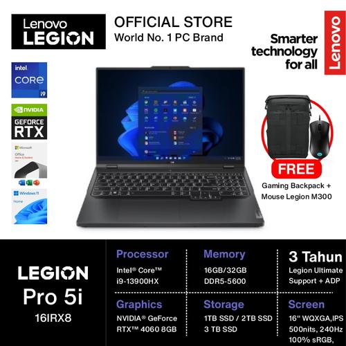 [EZO.2400257] Lenovo Legion Pro 5i RTX4060 i9 13900 16GB 1TBSSD W11+OHS 240Hz 8MID