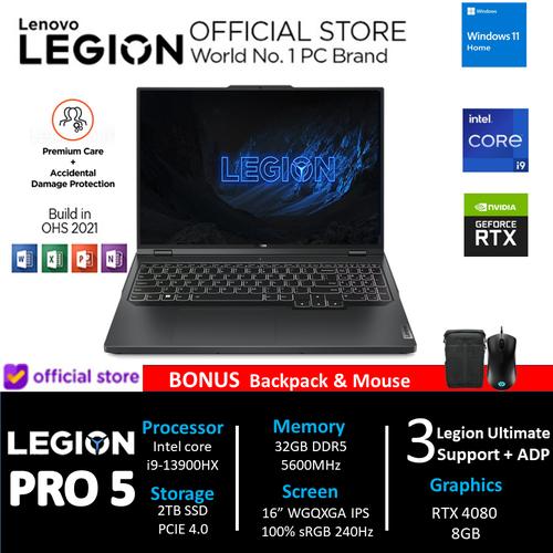 [EZO.2400210] Lenovo Legion Pro 7i RTX4080 i9 13900 32GB 2TBSSD W11+OHS 240Hz 36ID