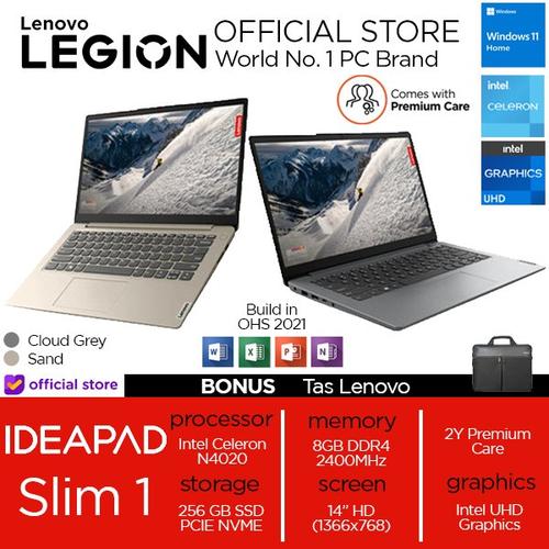 [EZO.2400212] Lenovo Ideapad Slim 1 14 N4020 4GB 256SSD W11+OHS 14.0 2YR 2NID