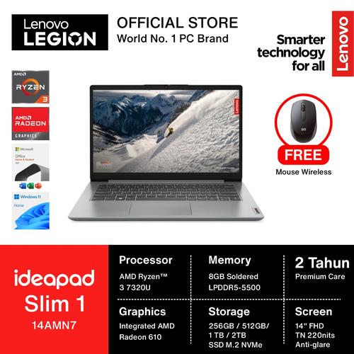 [EZO.2400400] Lenovo Ideapad Slim 1 Ryzen 3 7320 8GB 256GB Radeon 610M W11+OHS 14"