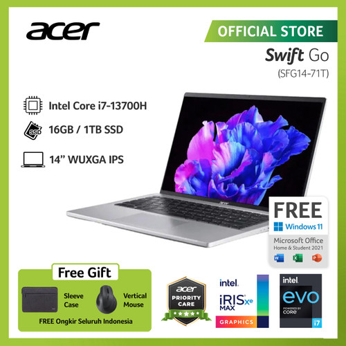 [EZO.2100146] ACER SWIFT GO 14 TOUCH SFG14-71T-77AS 14" i7-13700H 16GB 1TB SSD W11