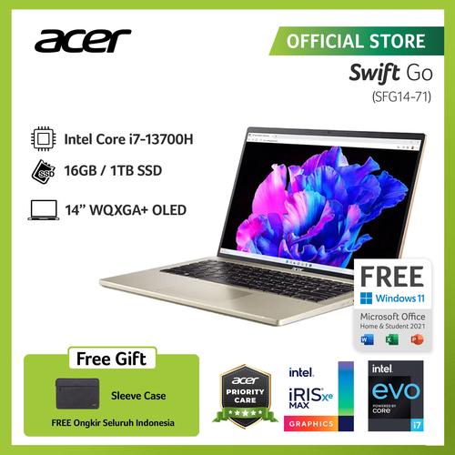 [EZO.2100159] ACER SWIFT GO 14 OLED SFG14-71-76DC 14 INTEL GEN 13 i7-13700H 16GB 1TB