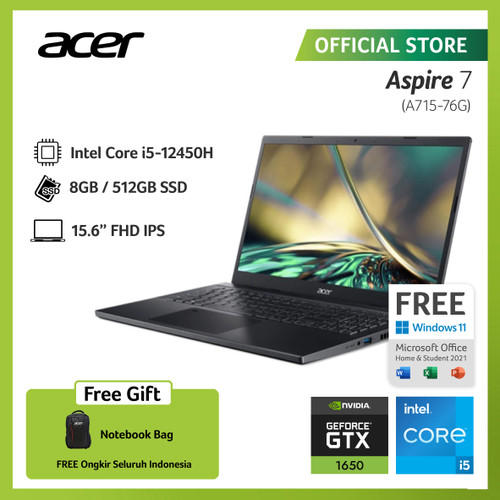 [EZO.2100172] ACER ASPIRE 7 A715-76G-54XS 15.6" i5-12450 8GB 512GB SSD GTX 1650 W11