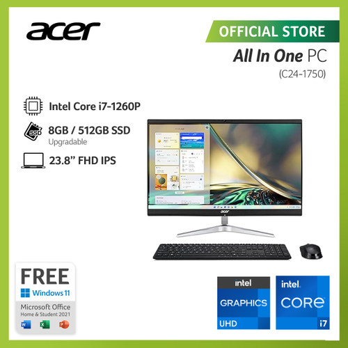 [EZO.2100182] ACER ASPIRE ALL IN ONE C24-1750-I7-512 (24") 12th Gen Intel Core i7