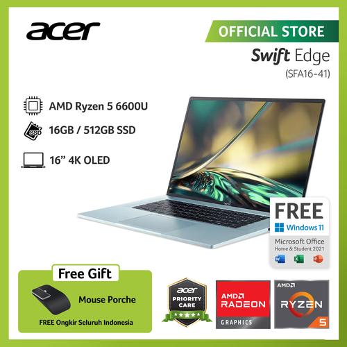 [EZO.2100078] ACER LAPTOP SWIFT EDGE SFA16-41-R1QC 16" OLED 4K AMD R5-6600U 16G 512G