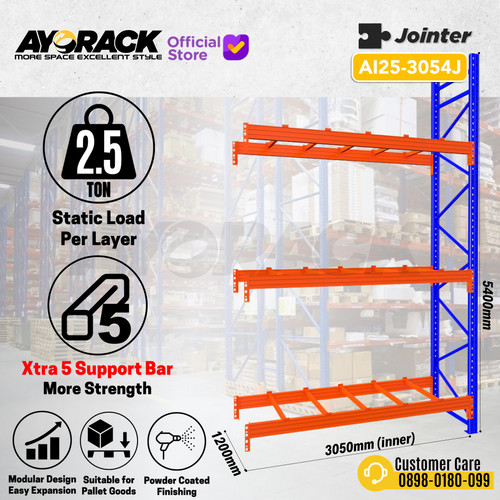 [EZO.8800051] AYORACK PALLET RACKING 2.5 TON AI25-3054S JOINTER RAK GUDANG HEAVY DUTY 5.4 METER