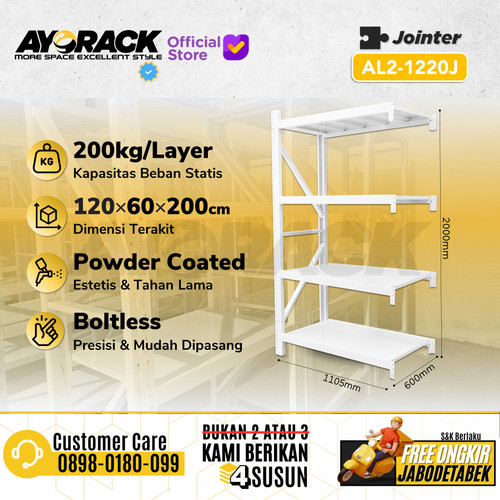 JOINTER RAK GUDANG AYORACK AL2-1020J 200KG - 4 SUSUN PANJANG 1 METER