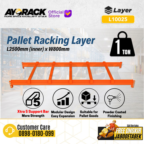 [EZO.8800090] AYORACK L10025 LAYER PALLET RACKING 1 TON 2500MM AMBALAN HEAVY DUTY - W8