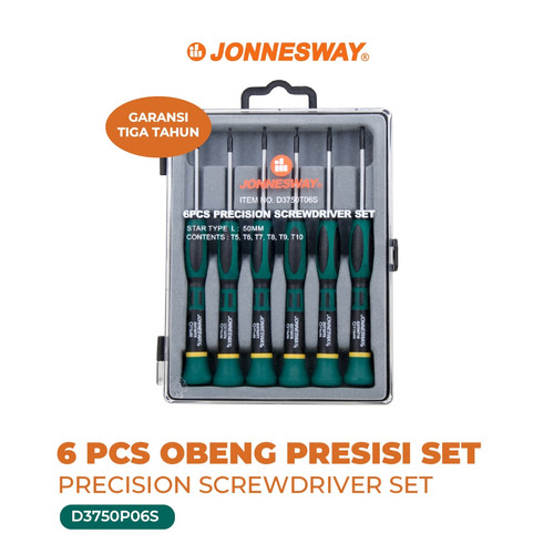 [D3750P] 6 PCS PRECISION SCREWDRIVER SET (L : 50MM) (D3750P06S)