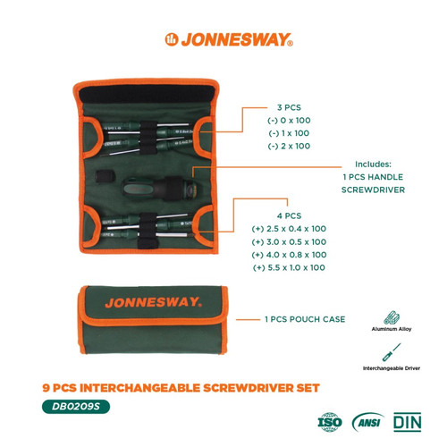 [DB0209S] 9 PCS INTERCHANGEABLE SCREWDRIVER SET (DB0209S)