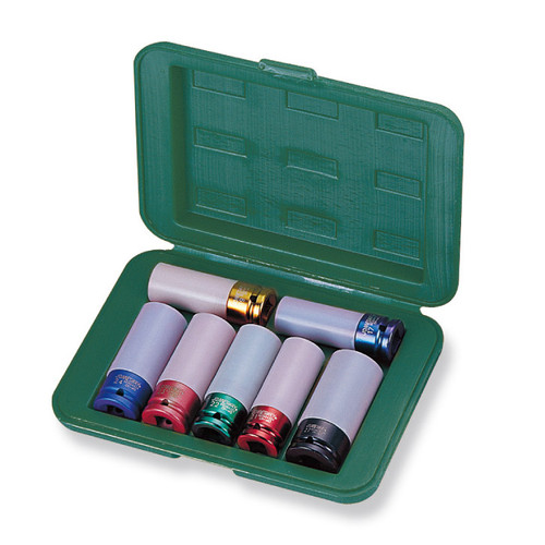 [S03AD43] 7 PCS 1/2" DR. 6PT FLANK THIN WALL DEEP IMPACT SOCKET SET (S03AD4307S)