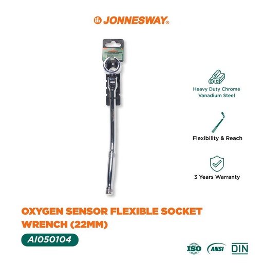 [AI050104] Jonnesway OXYGEN SENSOR FLEXIBLE SOCKET WRENCH (22MM) -AI050104