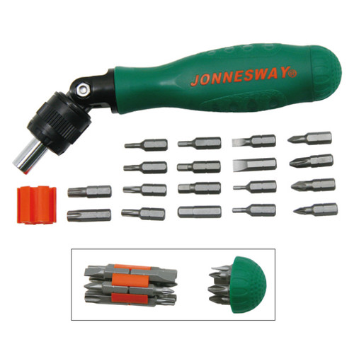 [DR0219S] Jonnesway 19 Pcs Flexible Ratchet Driver Bit Socket Set - DR0219S