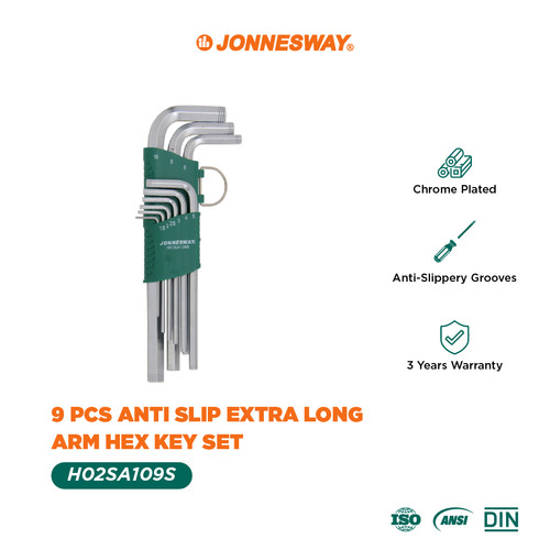 [H02SM109S] Jonnesway 9 Pcs Kunci L Set Long Arm Hexagonal - H02SM109S