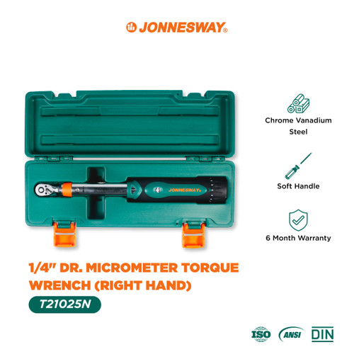 [T21025N] Jonnesway Dr. Micrometer Torque Wrench (Right Hand) 1/4" - T21025N
