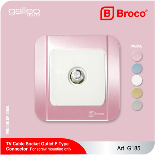 Broco G185 (B) TV Cable Socket Outlet F Type Connector Galleo