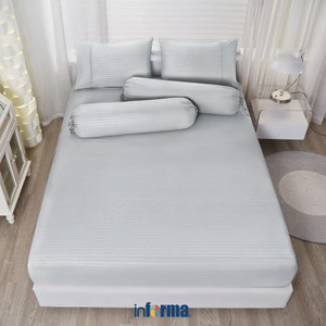 [EZO.0601273] Informa 120X200 cm Set 3 Pcs Seprai Single Microfiber - Abu-Abu Muda