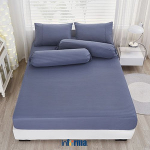 [EZO.0602438] Informa 120X200 cm Set 3 Pcs Seprai Double Microfiber Yoda - Biru Navy Sprei Motif Seprai Aesthetic Seprei Sheet Set Bed Sheet Aksesoris Tempat Tidur Set Sarung Bantal Sarung Guling