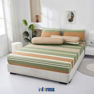 [EZO.0601969] Informa 160X200 cm Set 7 Pcs Seprai Queen Tencel Luxe Hazel - Cokelat Sprei Seprai Aesthetic Seprei Sheet Set Bed Sheet Aksesoris Tempat Tidur Set Sarung Bantal Sarung Guling