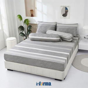 [EZO.0601962] Informa 160X200 cm Set 7 Pcs Seprai Queen Tencel Luxe Laurel - Hijau Sprei Seprai Aesthetic Seprei Sheet Set Bed Sheet Aksesoris Tempat Tidur Set Sarung Bantal Sarung Guling
