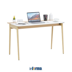[EZO.0601320] Informa Jason Meja Kantor - Putih/Cokelat Oak