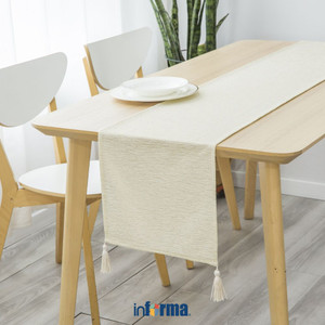 [EZO.0601400] Informa 33X180 cm Table Runner 4 Tassel - Krem Beige