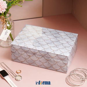 [EZO.0602288] Informa 20.5X15X7 cm Alexandra Kotak Penyimpanan Dengan Tutup Jewelry Organizer Jewelry Box Storage Box Tempat Alat Tulis Makeup Aksesoris Serbaguna Wadah Penyimpanan Multifungsi Organizer Meja