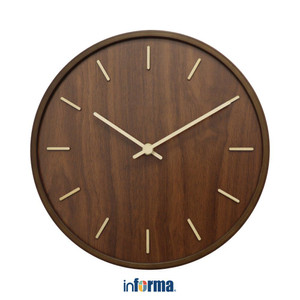 [EZO.0601468] Informa 30 cm Jam Dinding Wooden 8C - Cokelat Tua