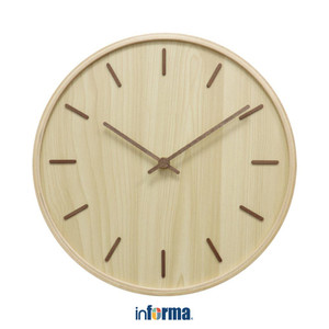 [EZO.0601469] Informa 30 cm Jam Dinding Wooden 8A - Cokelat Natural