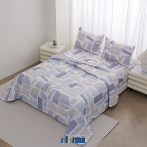 [EZO.0602489] Informa 120X200 cm Set 4 Pcs Seprai Single Microfiber Veda D Sprei Motif Seprai Aesthetic Seprei Sheet Set Bed Sheet Aksesoris Tempat Tidur Set Sarung Bantal Sarung Guling
