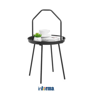 [EZO.0601382] Informa Hanna Meja Sisi Round - Hitam