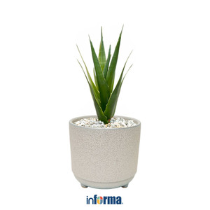 [EZO.0602306] Informa 24X24X23.2 cm Pot Tanaman - Putih Wadah Keramik Bunga Tempat Tumbuhan Perlengkapan Berkebun Aksesoris Taman