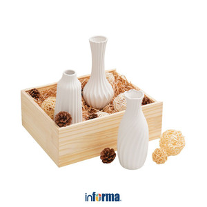 [EZO.0602306] Informa 24X24X23.2 cm Pot Tanaman - Putih Wadah Keramik Bunga Tempat Tumbuhan Perlengkapan Berkebun Aksesoris Taman