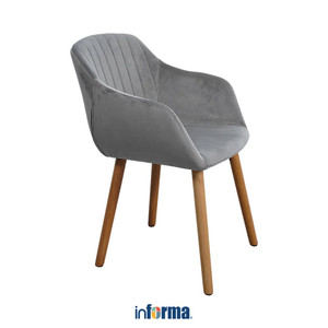 [EZO.0601609] Informa Berit Kursi Makan - Abu-Abu/Cokelat Oak