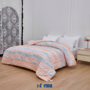 [EZO.0602853] Informa 160X210 cm Bed Cover Microfiber Vale - Peach
