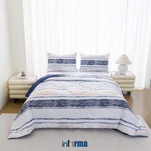 [EZO.0602000] Informa 160X200 cm Set 6 Pcs Seprai Queen Microfiber Xander Sprei Seprai Aesthetic Seprei Sheet Set Bed Sheet Aksesoris Tempat Tidur Set Sarung Bantal Sarung Guling