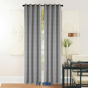 [EZO.0601792] Informa 135X250 cm Set 2 Pcs Gorden Blackout Yw-05D - Abu-Abu