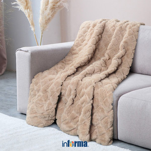 [EZO.0602764] Informa 127X152 cm Demi Selimut Throw Faux Fur - Cokelat