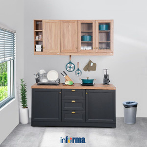 [EZO.0601933] Informa 1.8 mtr Irish Kitchen Set Lemari Kabinet Dapur Serbaguna Kitchen Storage Tempat Penyimpanan Peralatan Masak Rak Atas Bawah Dapur Furniture Dapur