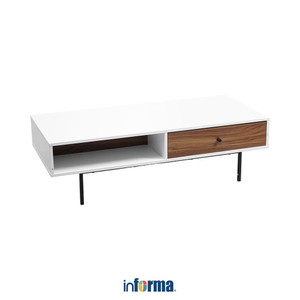 [EZO.0601140] Informa Faye Meja Tamu Rectangle - Putih Walnut Coffee Table Meja Ruang Tamu Serbaguna Meja Sofa Furniture Rumah Aesthetic